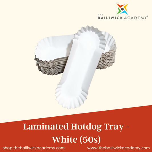 Laminated Hotdog Tray - White (50s)