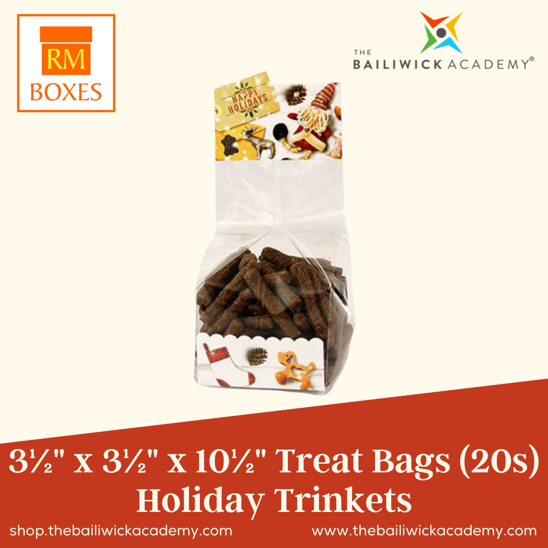 3½" x 3½" x 10½" Treat Bags Small - Christmas (20 pcs)