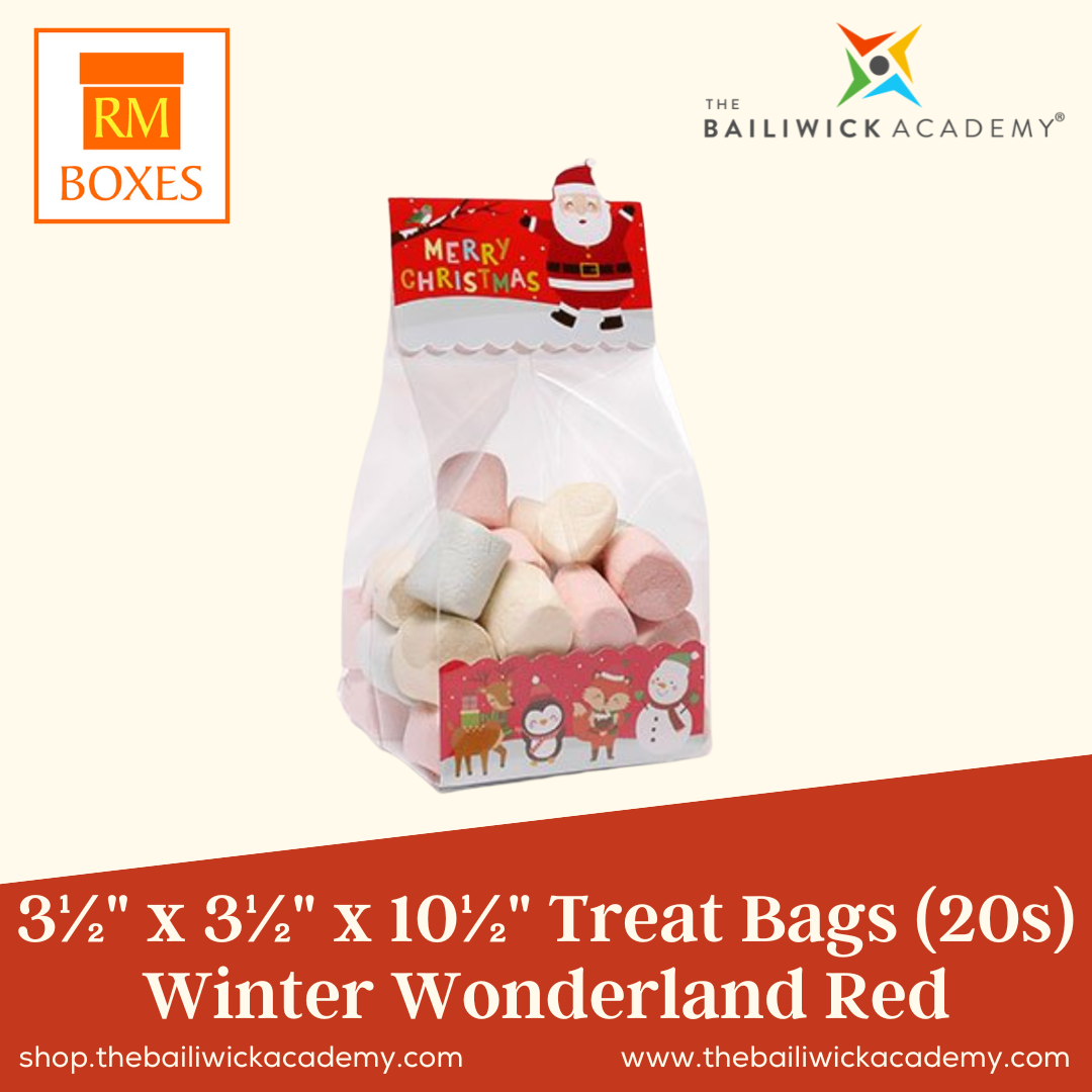 3½" x 3½" x 10½" Treat Bags Small - Christmas (20 pcs)