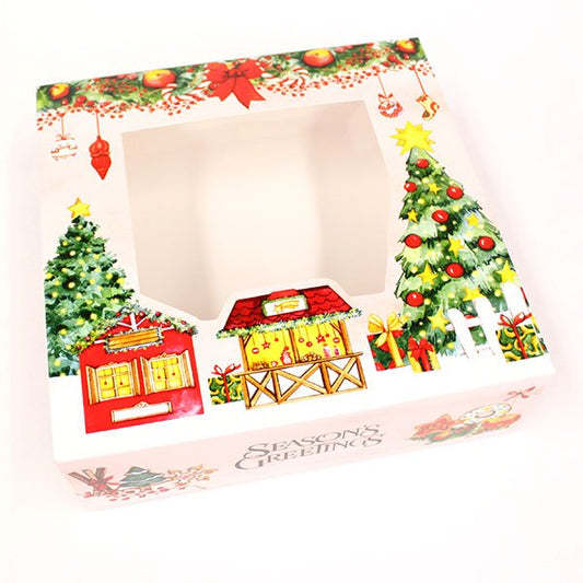 9"x9"x3" Pre - Formed Box - Christmas
