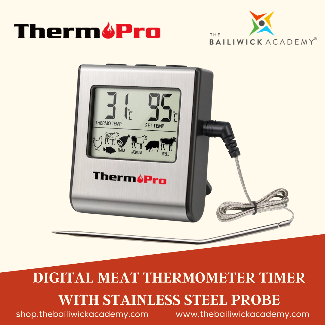 THERMOPRO TP16 DIGITAL MEAT THERMOMETER TIMER WITH STAINLESS STEEL PROBE