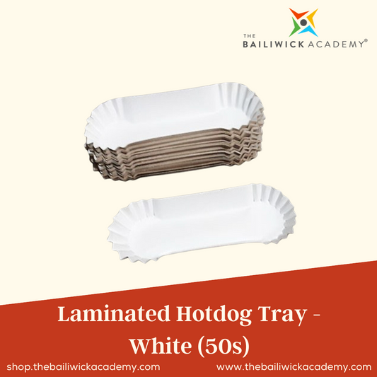 Laminated Hotdog Tray - White (50s)