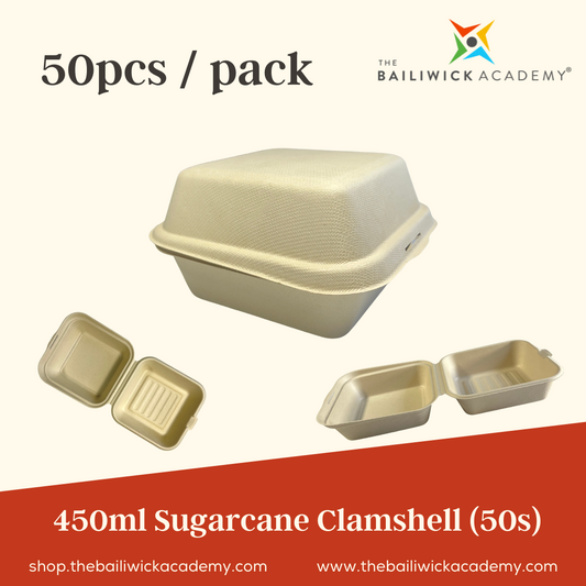 450ml Sugarcane Clamshell (50s)